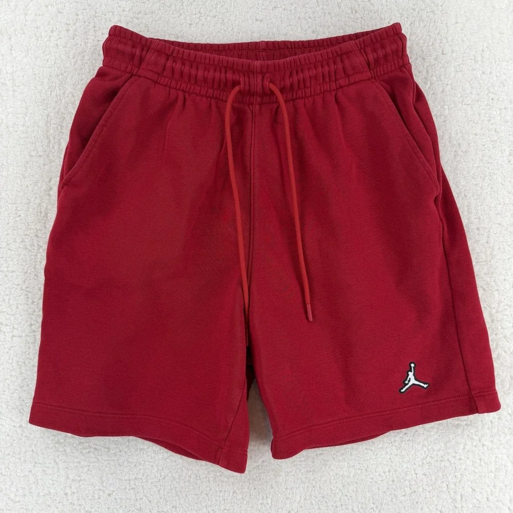 Air Jordan Shorts Mens Small Red‎ Fleece Jumpman Logo Athletic Casual Basketball